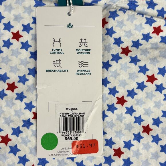 Lady Hagen Skort Womens Small Red Blue Star Multi Plaid Tummy Control Golf - Picture 3 of 12